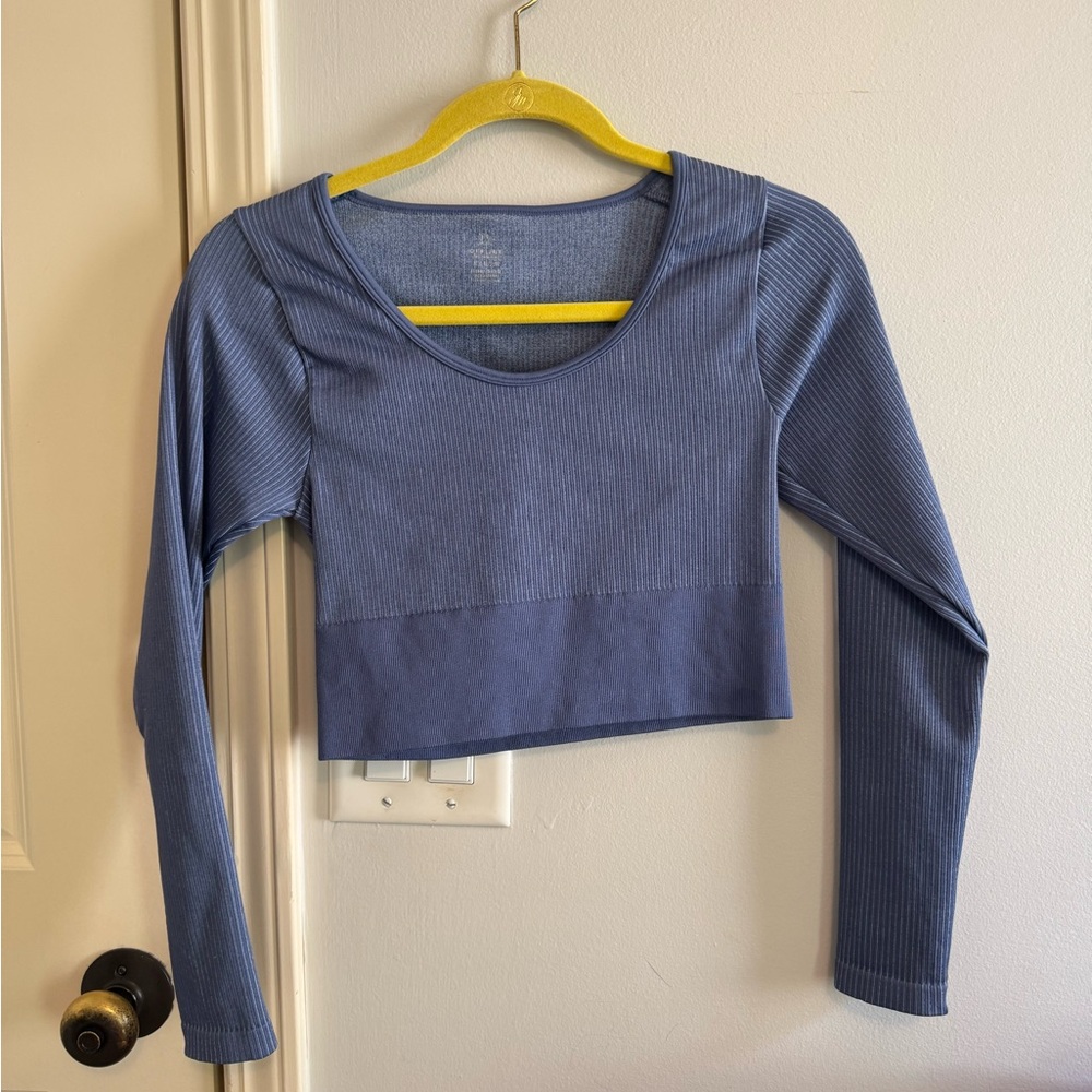 Set of 2 shirts Aerie Blue Long Sleeve Fitted Crop Bodysuit